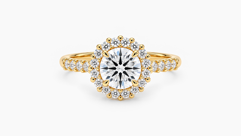 0.80ct Scallop Lab Diamond Halo Ring