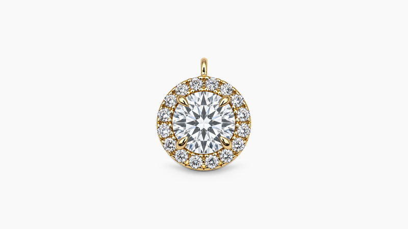 Lab Diamond Halo Pendant