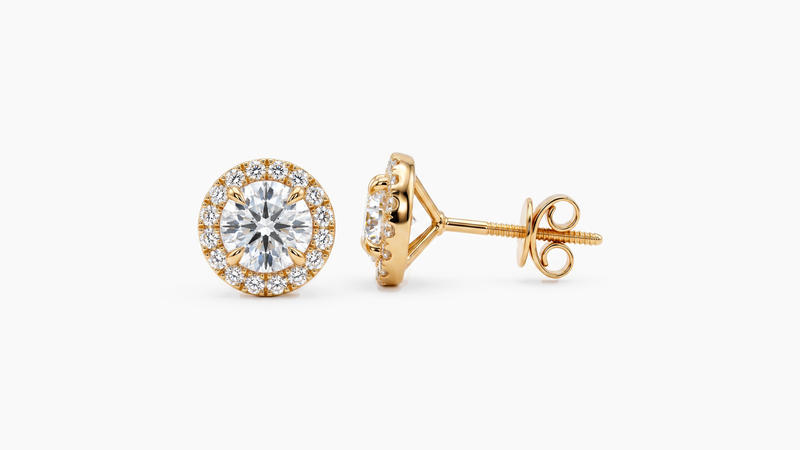 2.68ct Lab Diamond Halo Screw Back Studs