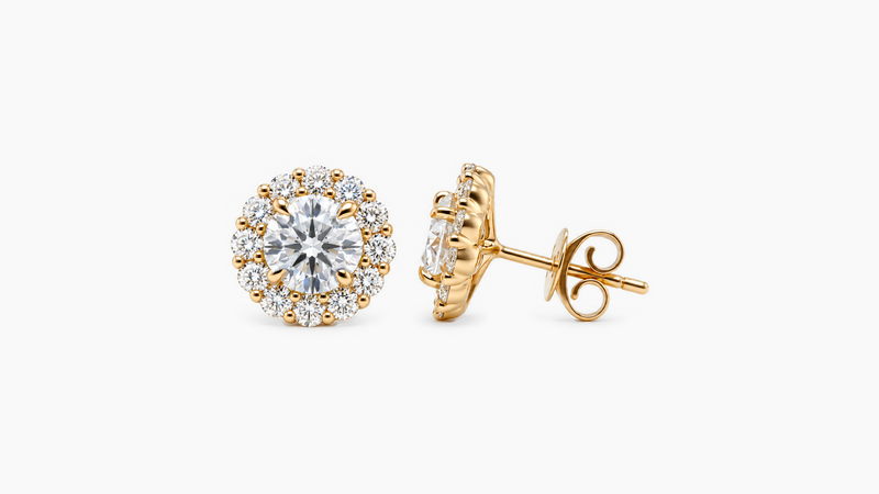 3.22ct Lab Diamond Halo Studs