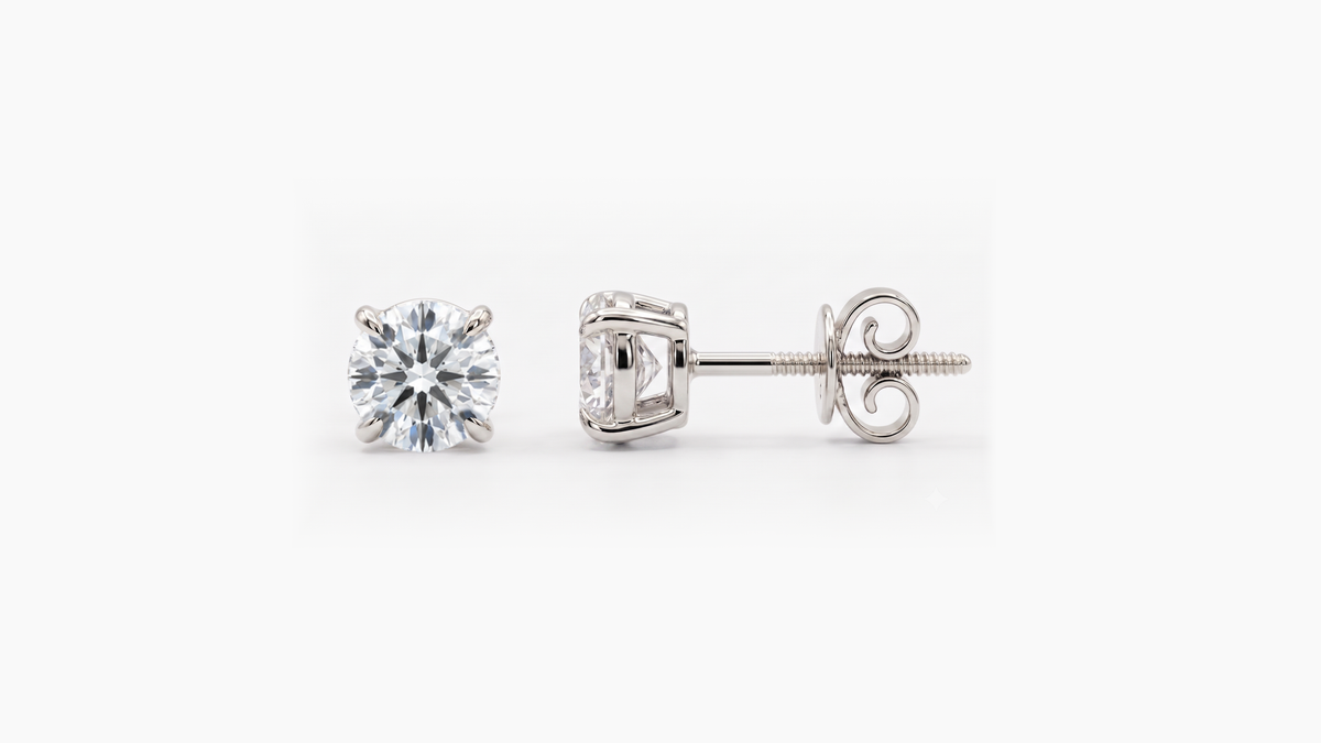 2.14ct Lab Diamond Round Screw Back Studs
