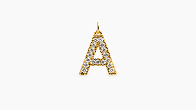Large Diamond Initial Pendant