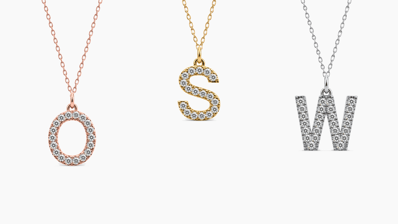 Large Diamond Initial Pendant