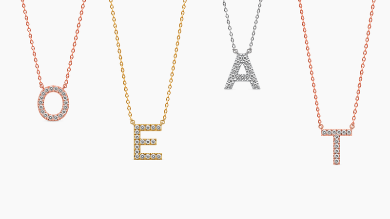 Small Diamond Initial with Chain