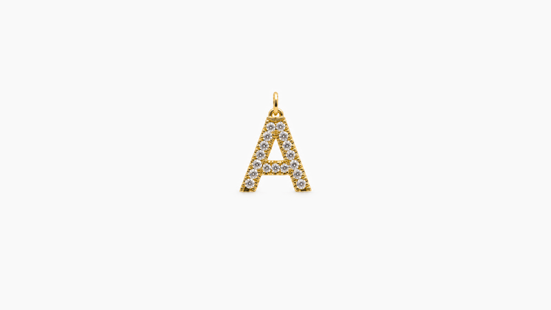 Small Diamond Initial Pendant