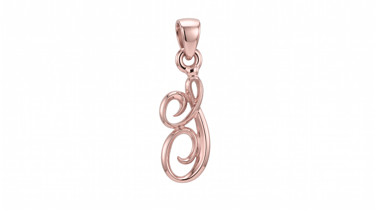 Small Cursive Initial — I — Rose Gold