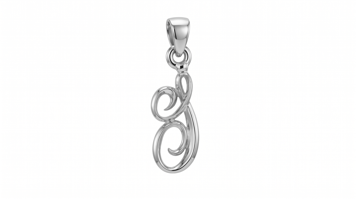 Small Cursive Initial — I — White Gold