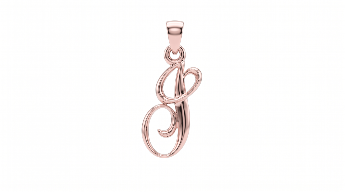Small Cursive Initial — J — Rose Gold