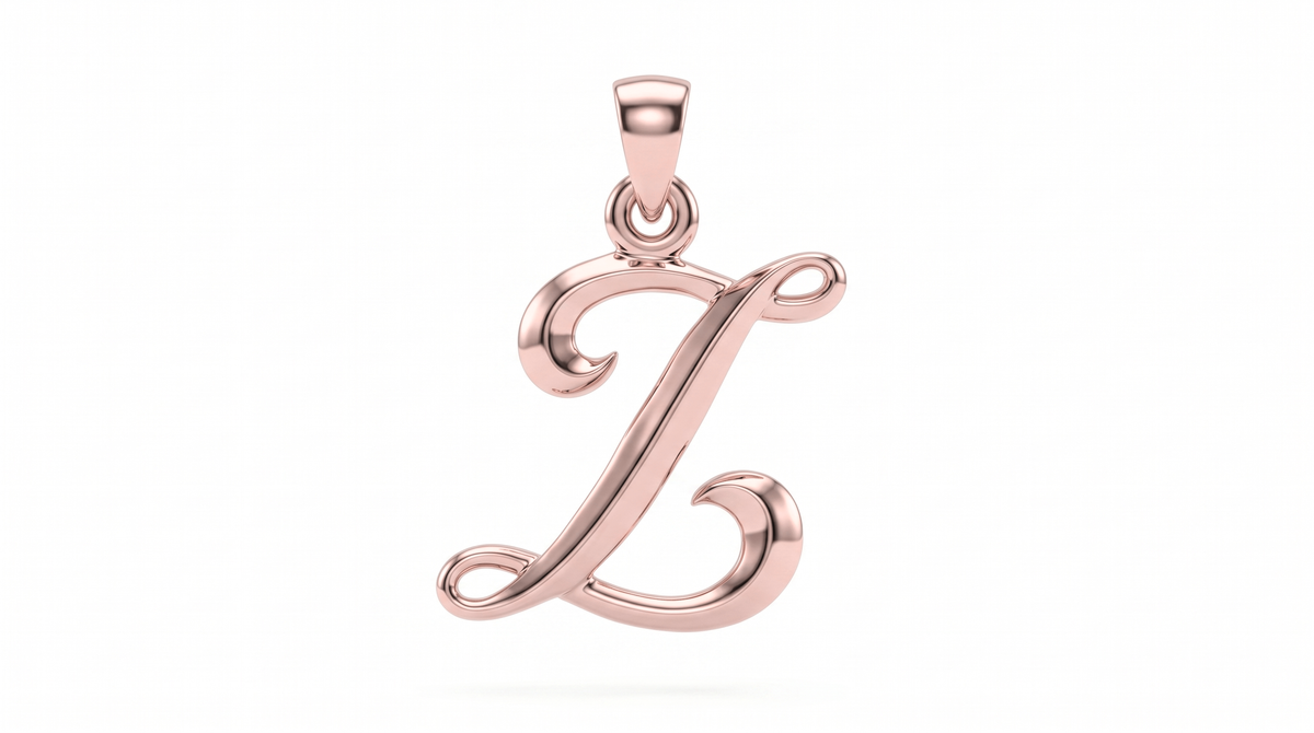 Small Cursive Initial — Z — Rose Gold