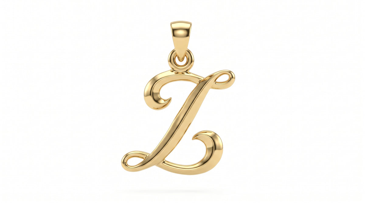 Small Cursive Initial — Z — Yellow Gold