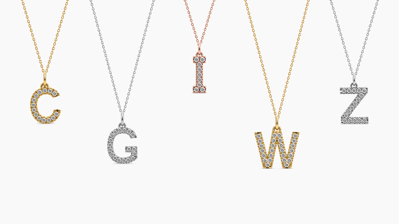 Small Diamond Initial Pendant